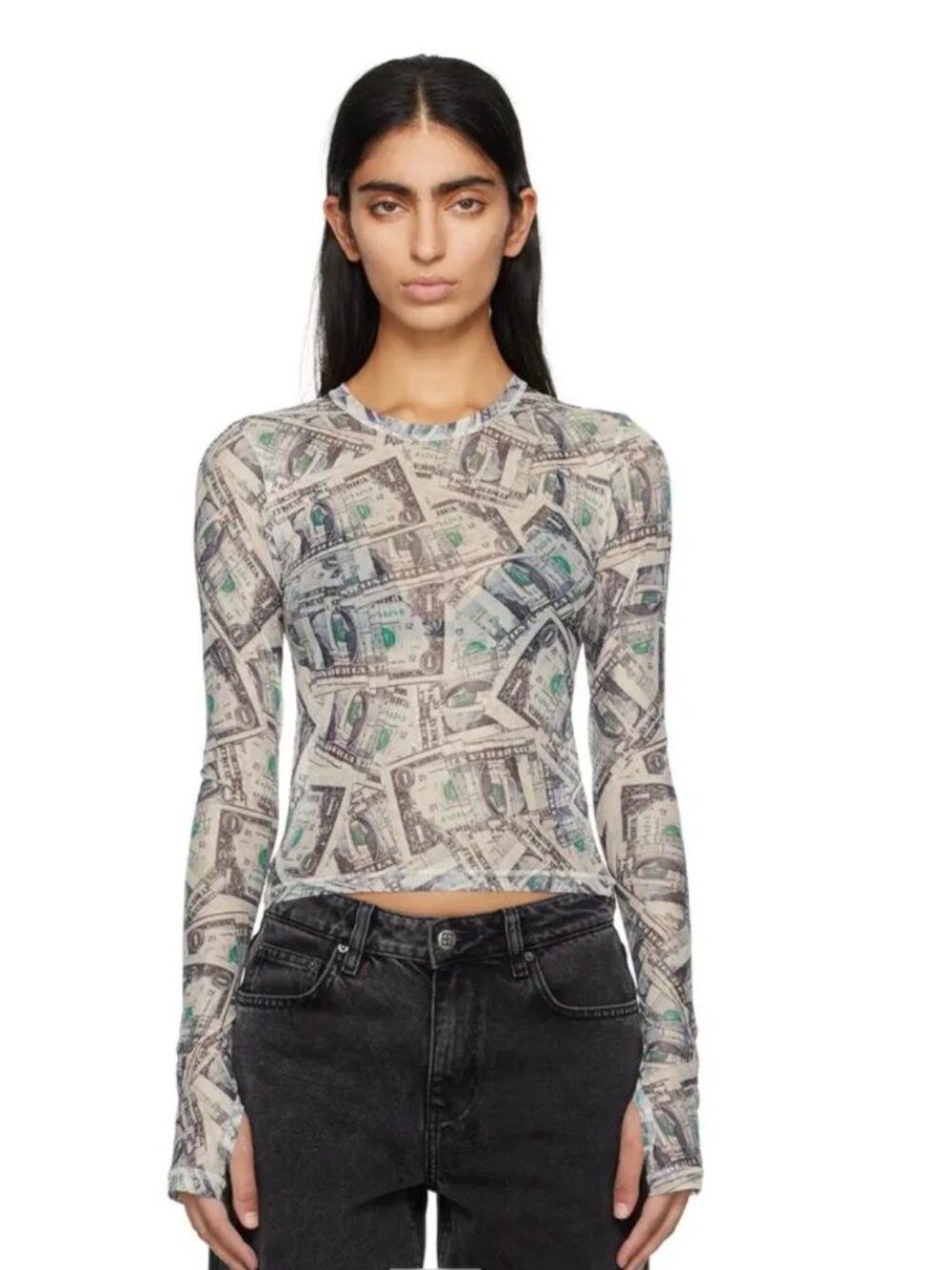 NWT!! Ksubi Women’s Multicolor Paper Long Sleeve T-Shirt Size S